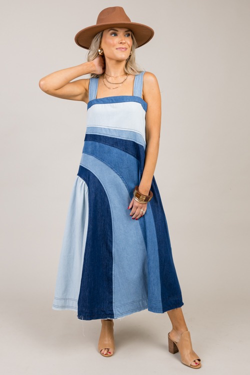 Denim Colorblock Midi