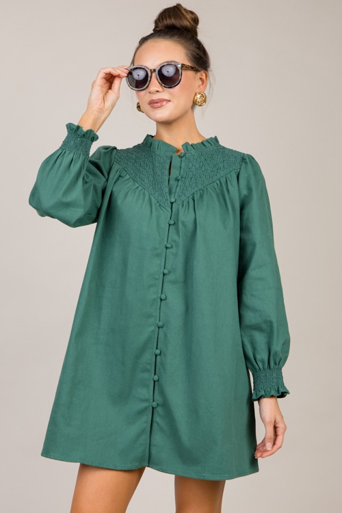 Smock Yoke Button Dress, Hunter - 1018-23-Edit.jpg