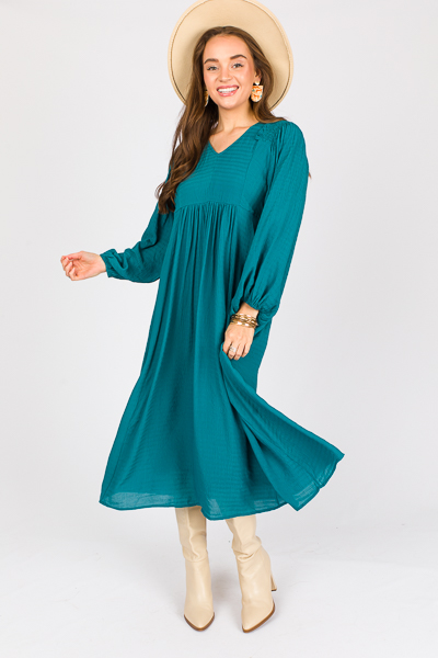 Smock Shoulders Midi, Teal