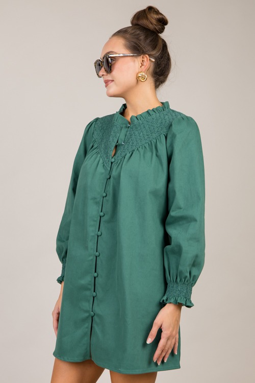 Smock Yoke Button Dress, Hunter - 1018-26.jpg