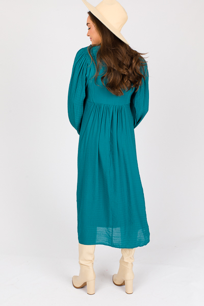 Smock Shoulders Midi, Teal