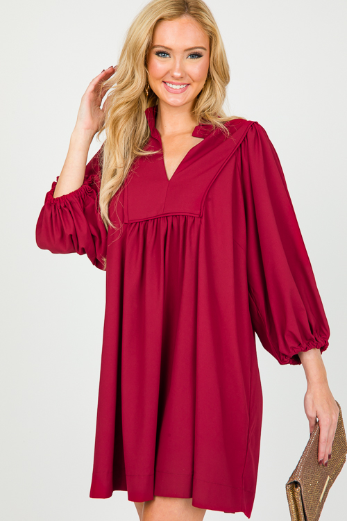 Lawson Babydoll Dress, Sangria