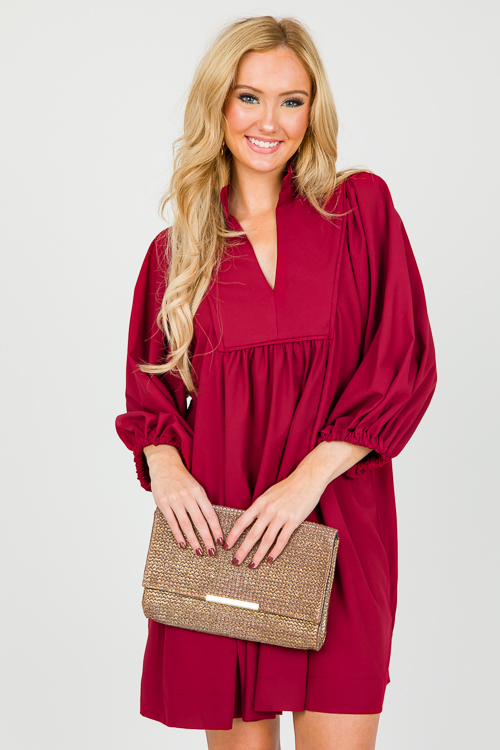 Lawson Babydoll Dress, Sangria