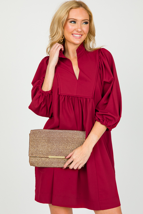 Lawson Babydoll Dress, Sangria