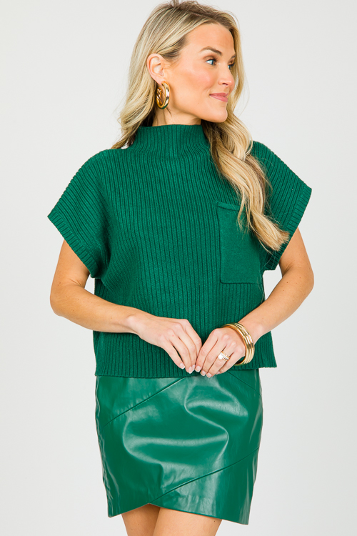 Green Leather Mini Skirt