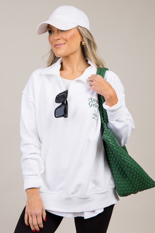 Augusta Zip Sweatshirt, White