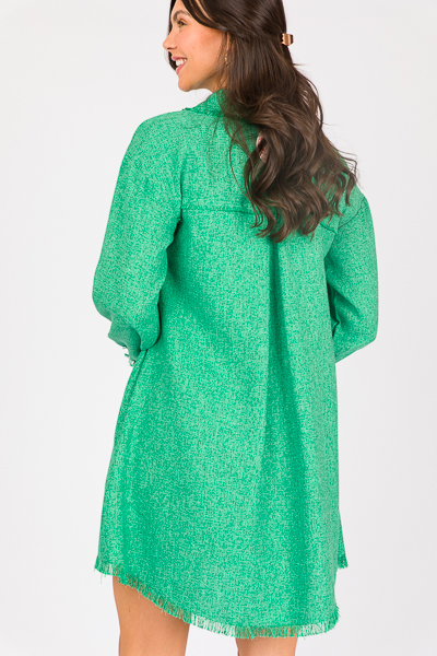 Tweed Shirt Dress, Green