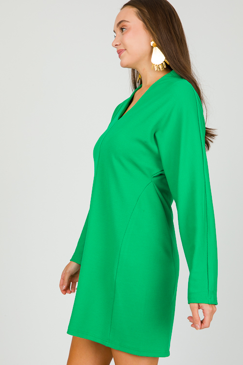 Textured Knit Shift, Kelly Green