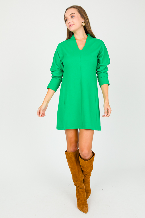 Textured Knit Shift, Kelly Green