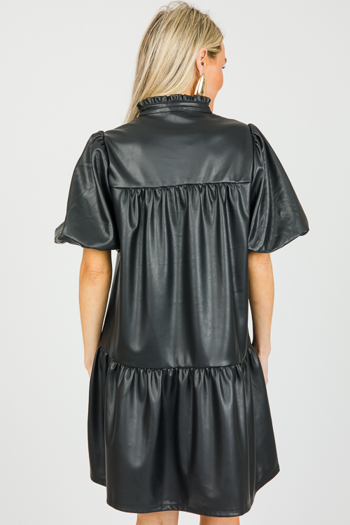 Cutest Leather Dress, Black