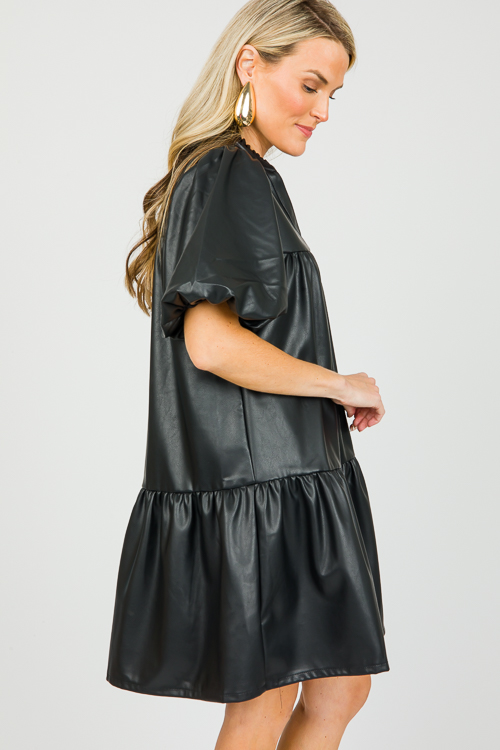 Cutest Leather Dress, Black