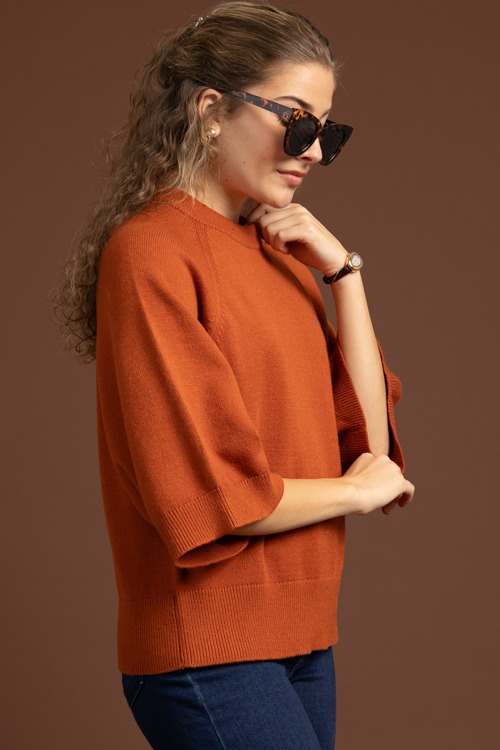 Lena Solid Sweater, Rust - 1020-126h.jpg