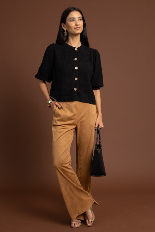 Suede Side Pocket Pants, Camel