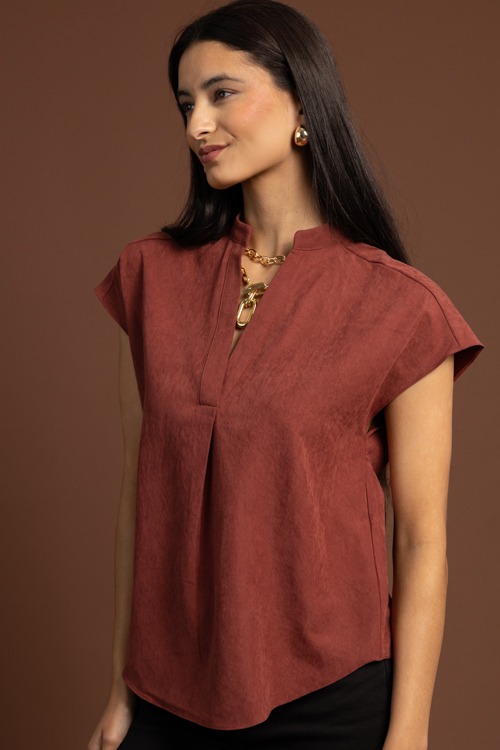 Drop Shoulder Blouse, Deep Rust - 1020-144h.jpg