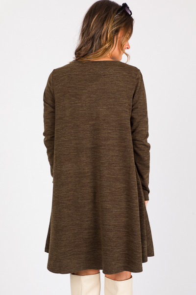Maddie Knit Swing Dress, Olive