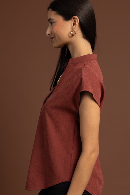 Drop Shoulder Blouse, Deep Rust - 1020-148.jpg