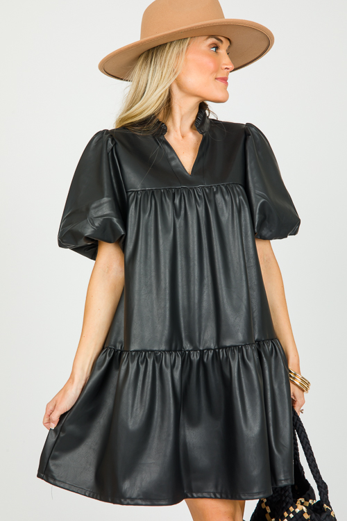 Cutest Leather Dress, Black