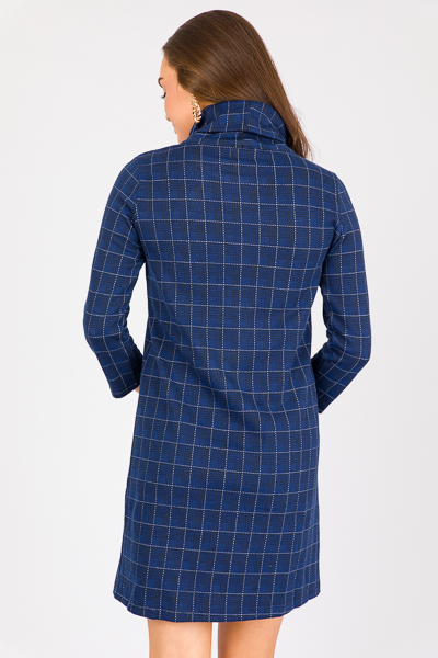 Meghan Dress, Navy White Square