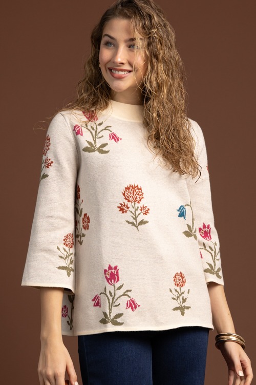 Chic Floral Sweater, Stone - 1020-187h.jpg