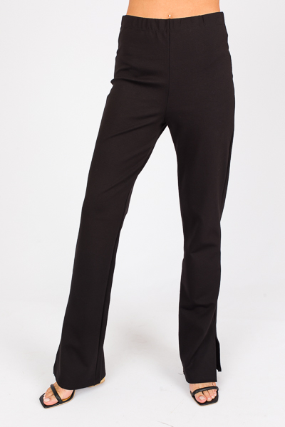 Ponte Knit Pants, Black