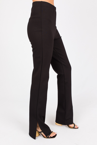 Ponte Knit Pants, Black