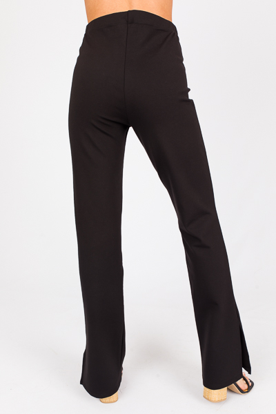 Ponte Knit Pants, Black