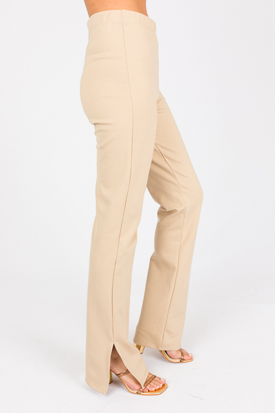 Ponte Knit Pants, Stone