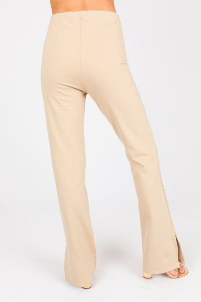 Ponte Knit Pants, Stone