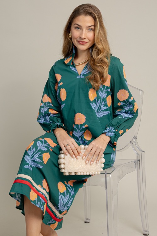 Bella Floral Maxi, Hunter Green - 1021-109h.jpg