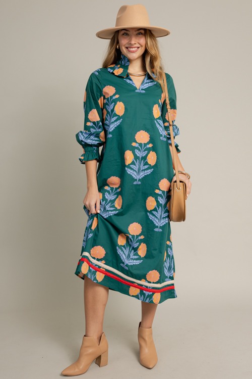 Bella Floral Maxi, Hunter Green - 1021-112.jpg