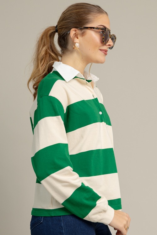 Bold Stripe Polo Top, Green - 1021-28.jpg