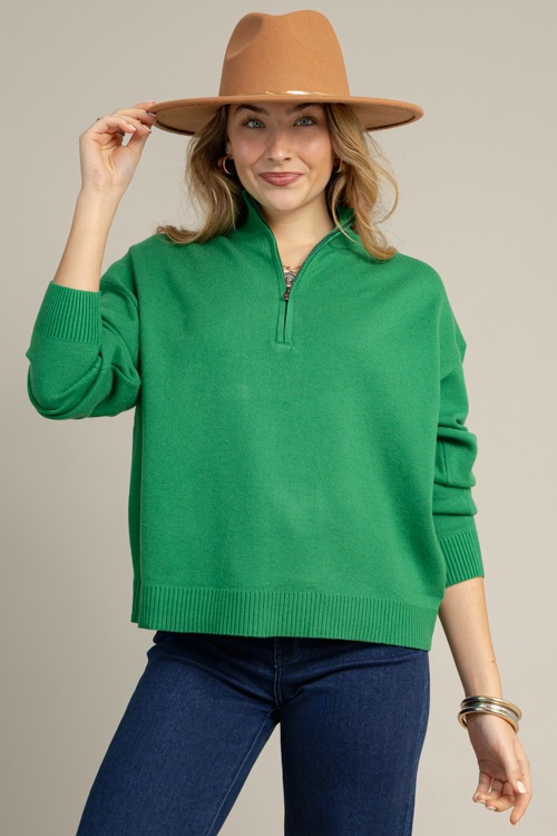 Half Zip Sweater, Green - 1021-36.jpg