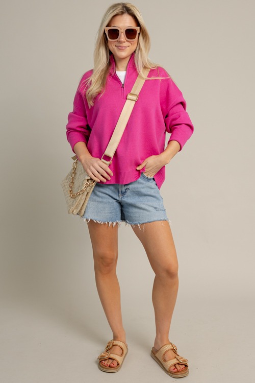 Half Zip Sweater, Magenta Pink - 1021-59.jpg