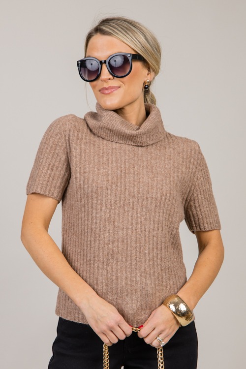 Linley Short Sleeve Sweater, Brown