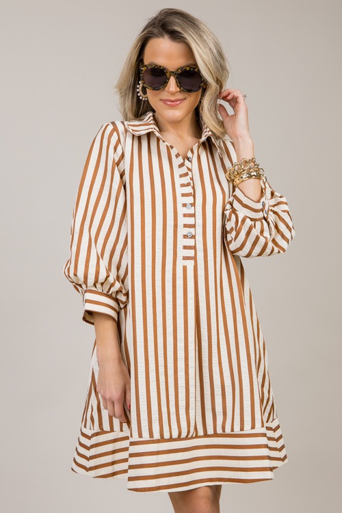 Brinley Stripe Dress, Brown - 1022-121p.jpg