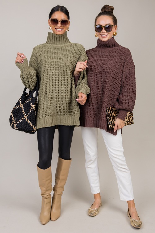 Miley Tunic Sweater, Mocha