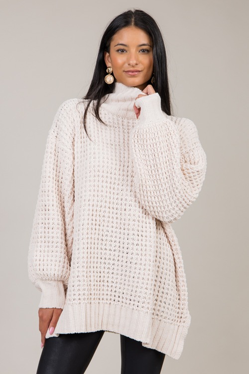 Miley Tunic Sweater, Creme - 1022-164.jpg