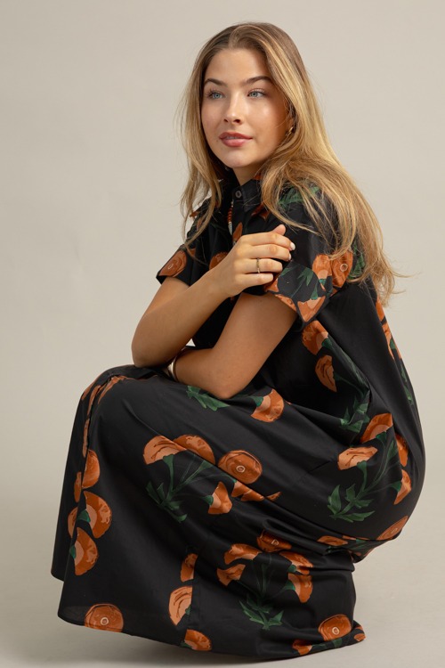 Mallory Floral Maxi, Black