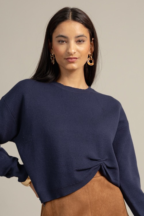 Hem Detail Sweater, Navy
