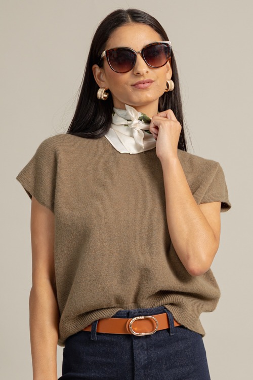 Half Hammered Buckle Belt, Cognac - 1022-61p.jpg