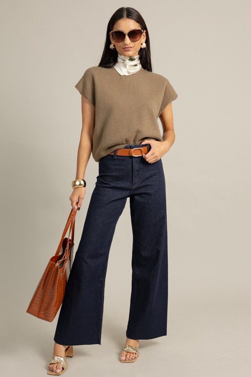 Half Hammered Buckle Belt, Cognac - 1022-66p.jpg