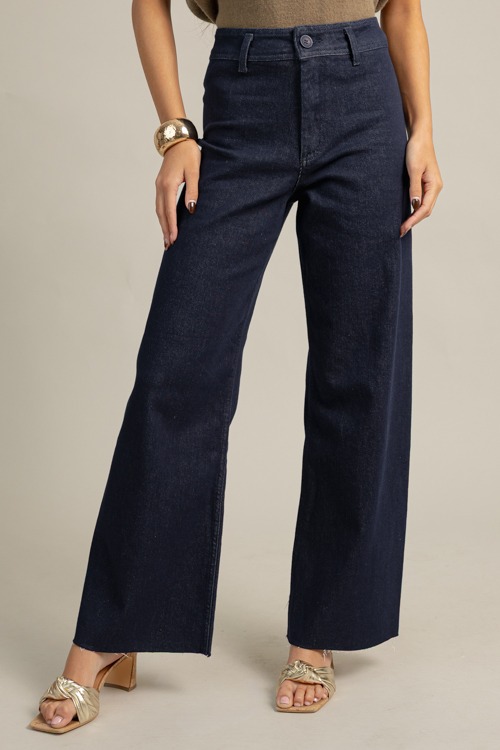 Indigo Denim Wide Leg Jeans