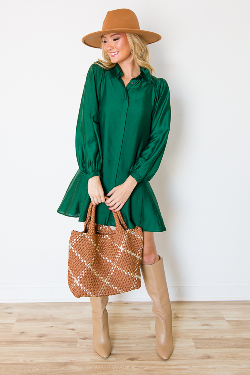 Jewel Green Shirt Dress