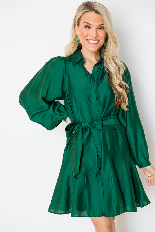 Jewel Green Shirt Dress