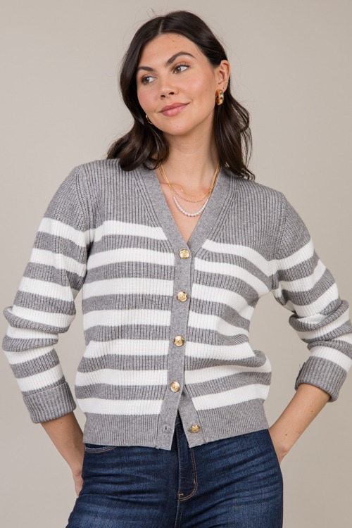 Buttoned Stripe Sweater, H. Gray - 1023-129.jpg