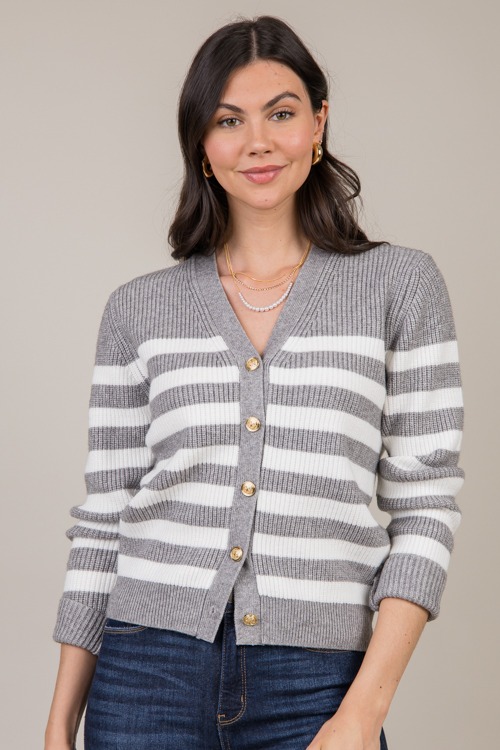 Buttoned Stripe Sweater, H. Gray - 1023-130.jpg