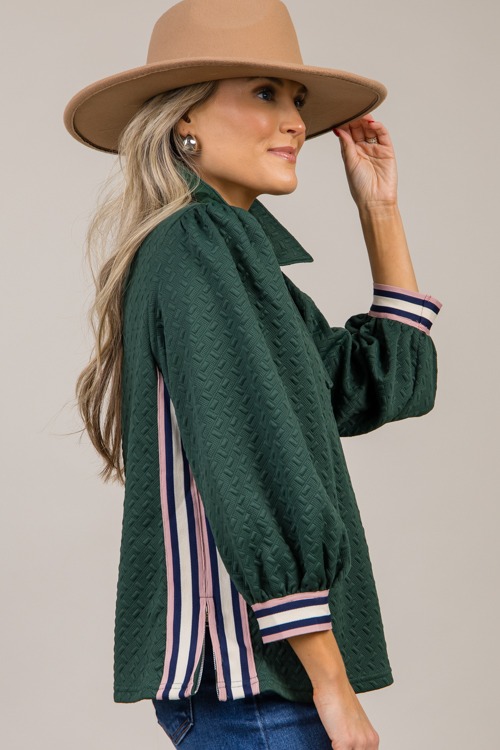 Sidelines Texture Top, H. Green