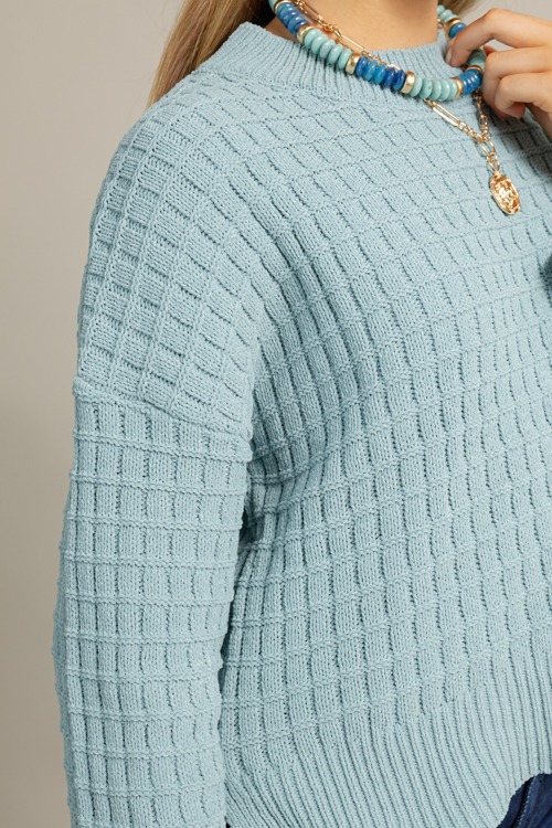 Textured Solid Sweater, Teal - 1023-23h.jpg