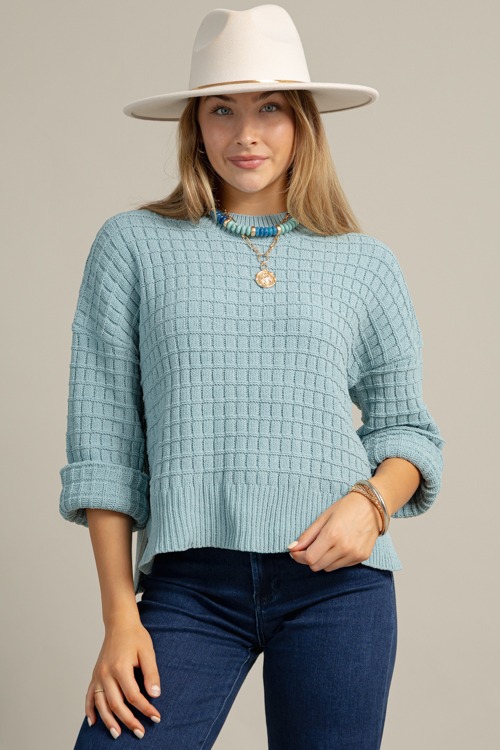 Stone & Textured Necklace, Turquoise - 1023-24.jpg