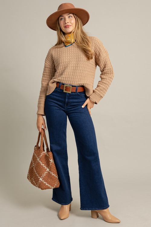 Textured Solid Sweater, Mocha